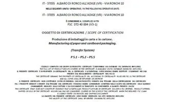 Certificato FSC - Veronapack Srl , separatori in cartone 